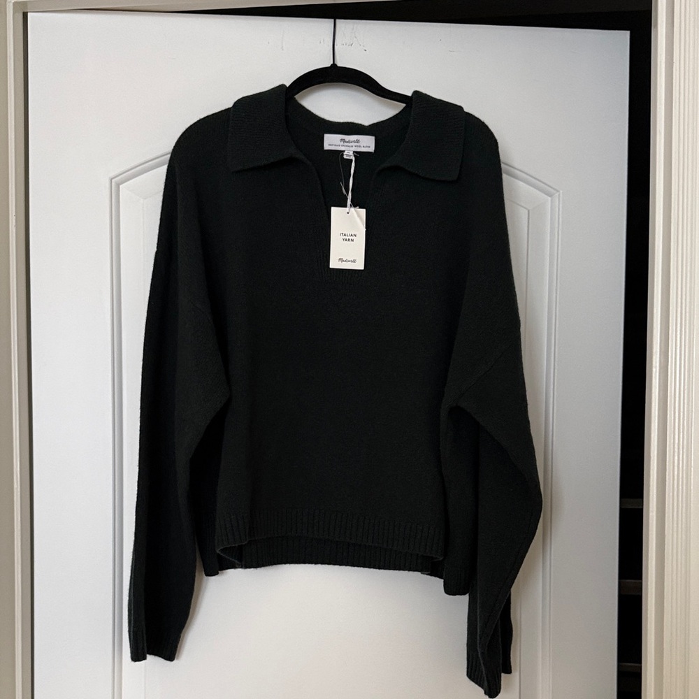Madewell Forest Gree  V-Neck Sweater